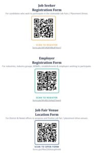 Grand Job Fair 2026 - QR codes of registration forms
